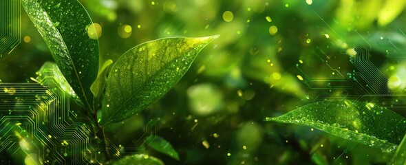 Lush Greenery with Sparkling Light - A Captivating Nature Scene.