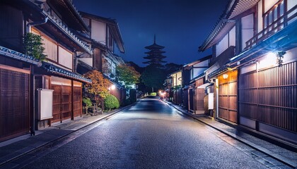 lonely street in japan at night
