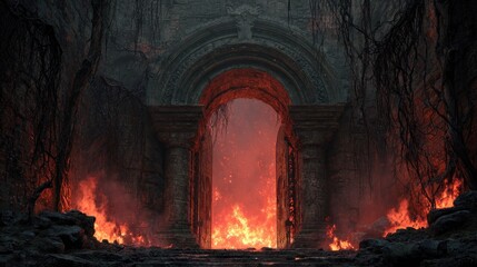 Infernal Gateway - A Fiery Portal to the Underworld.