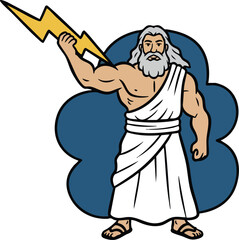 greek god zeus vector illustration