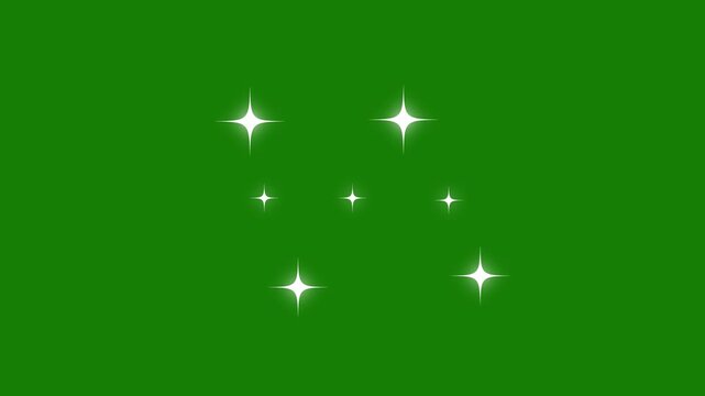 twinkle star green screen background video sparkle. Glitter sparkle animated green screen. White shining dust light. Bokeh light particles. 4K animaton video