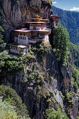 Taktsang Monastery (know as Tiger Nest), a sacred Himalayan Buddhist site in the cliffside of the upper Paro valley is the most famous monastery of Bhutan