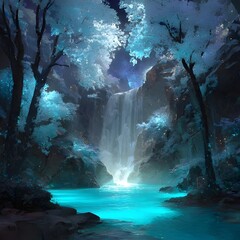 Obraz premium waterfall in the cave