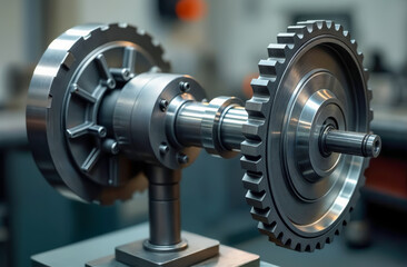 Precision engineering of a mechanical gear system used in machinery assembly