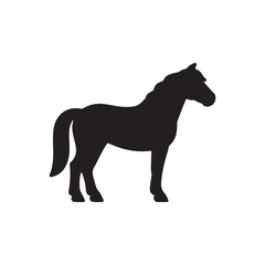 Beautiful Horse silhouette icon vector flat illustration