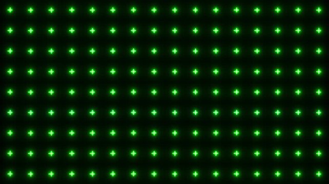 glowing neon Plus geometric texture pattern. neon plus sign seamless loop. neon plus pattern sign background. abstract math icon for creative wallpaper design with cross for education or healthcare.