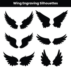 Wing Engraving Silhouette