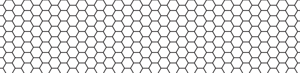 Hexagon mesh pattern, honeycomb geometric grid seamless vector illustration.