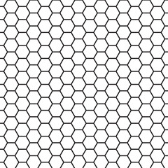 Fototapeta premium Seamless pattern of small, evenly spaced hexagons, forming a continuous honeycomb-like grid against a transparent background, perfect for a modern or technological aesthetic.