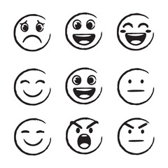 collection of cartoon smiley faces showing different emotionscollection of cartoon smiley faces showing different emotions