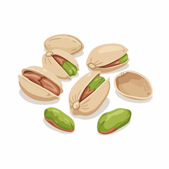 Handdrawn Detailed Pistachio Nut Group Isolated Food Illustration