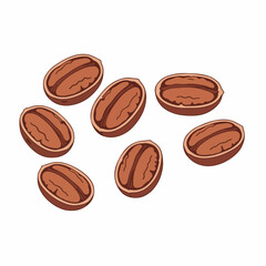 Simple Handdrawn Coffee Bean Seed Pile Ingredient Food Illustration