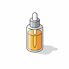 Isometric Style Minimalist Serum Bottle with Dropper Liquid Cosmetic Product