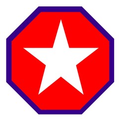 red star on white background