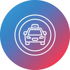 Taxi Signal Line Gradient Circle Background Icon