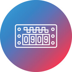 Taxi Meter Line Gradient Circle Background Icon