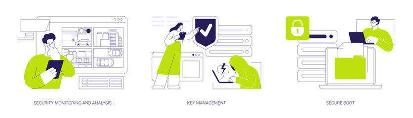 Smart city security isolated cartoon vector illustrations se