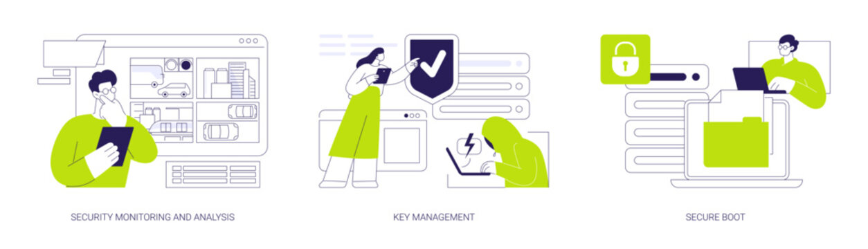 Smart city security isolated cartoon vector illustrations se