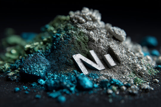 Vibrant nickel powder display showcasing color variations and textures - Powered by Adobe