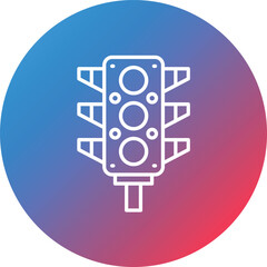 Traffic Light Line Gradient Circle Background Icon