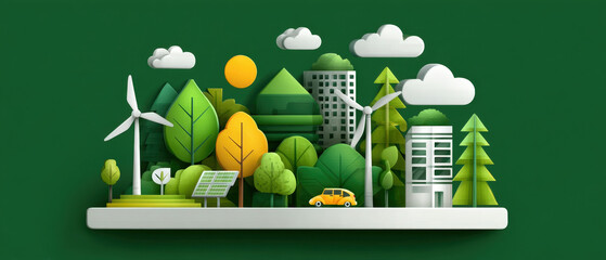 Clean energy pictogram board with section headers and organized layout for presentations