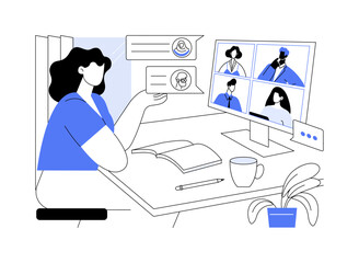 Team chat isolated cartoon vector illustrations.