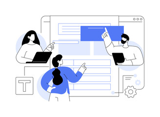 Collaborative editing isolated cartoon vector illustrations.