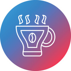 Hot Beverage Line Gradient Circle Background Icon