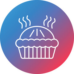 Pie Line Gradient Circle Background Icon