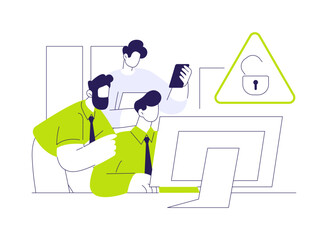 Obraz premium Cybersecurity abstract concept vector illustration.