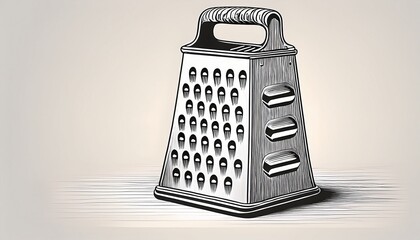 graters drawing it is a simple line art sketch of a grater a kitchen utensil used to shred and grate food items such as cheese and vegetables sketch line art draw