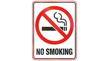 Clear no smoking sign with red prohibition circle and text