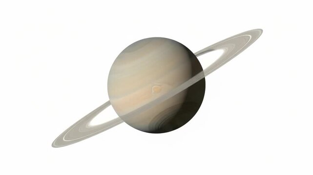 Saturn planet with rings isolated on white background