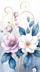 Luxurious floral artwork combining elegance color and softness high resolution picture