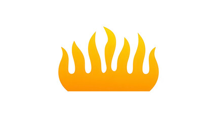 Flame icon with yellow and orange gradient, stylized fire symbol on transparent background, representing heat, energy, and warmth, suitable for digital design projects