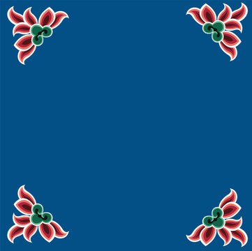 Naklejki Tibetan Corner design , Border design, Tibetan Flower Design , Tibetan wallpaer design, Tibetan Art, Tibetan Illustration , 