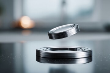 Small Magnet Testing Cookware Compatibility on Induction Hob Close-Up