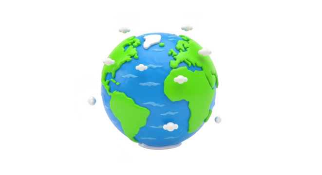 Earth isolated on transparent background