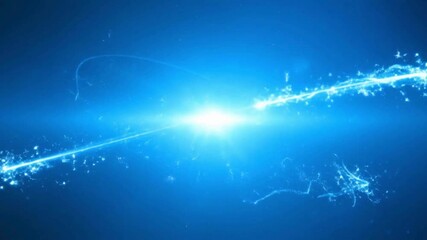 Dynamic blue light trails dancing across a dark backdrop, perfect for a futuristic tech presentation or modern website background