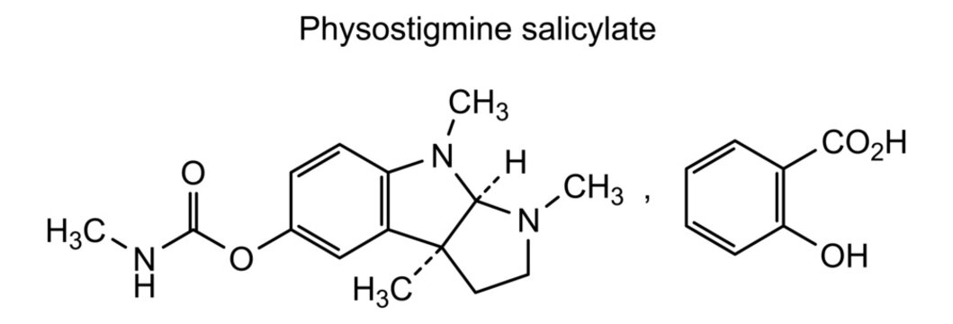 Physostigmine salicylate, chemical structure of physostigmine salicylate, drug substance