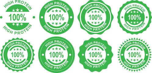 High Protein 100 Percent Nutrition and Fitness Badge Labels