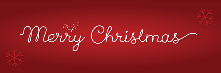 Merry Christmas Holiday Banner with Script Text
