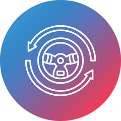 Autopilot Line Gradient Circle Background Icon
