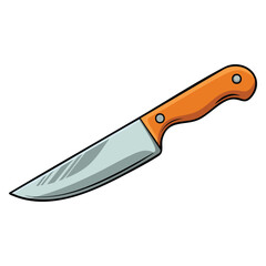 Knife illustration isolated on white background ideal for culinary design cooking tutorial recipe kitchen or food themed vector creative artwork