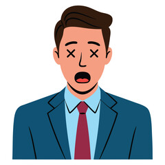 Male shocked emotion icon isolated avatar man facial expression vector illustration perfect for user interface emoji app social media or reaction design