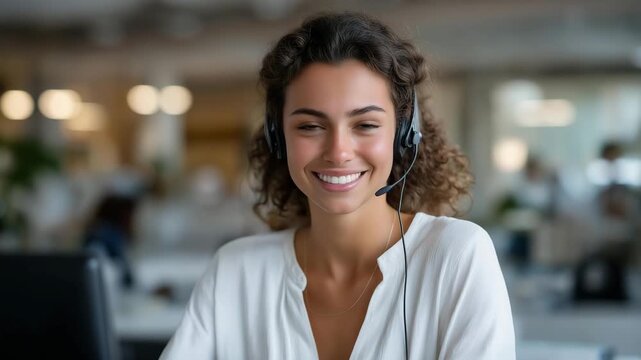 Customer success manager handling client consultations over digital platforms, showing empathy, engagement, and professional confidence, symbolizing corporate relationship management, service