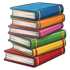 Vector illustration of stack of colorful books isolated perfect for learning education study knowledge library reading or creative themed artwork design