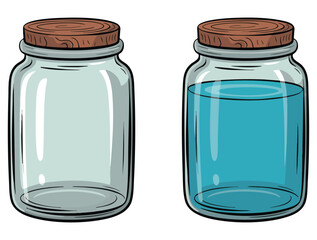 Vector illustration of two containers with and without water ideal for education experiment transparency learning or scientific visual themed creative artwork