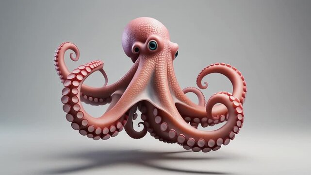 3D Octopus Moving Tentacles Animation