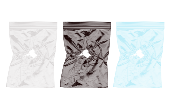 Plastic zip lock bags set isolated on transparent background mock up vector - Powered by Adobe